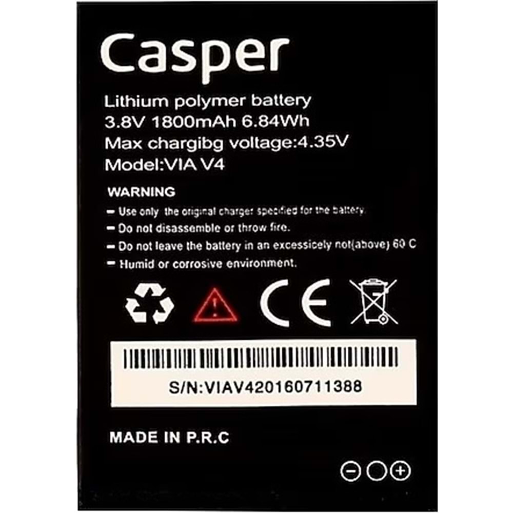 CASPER VİA E4 BATARYA