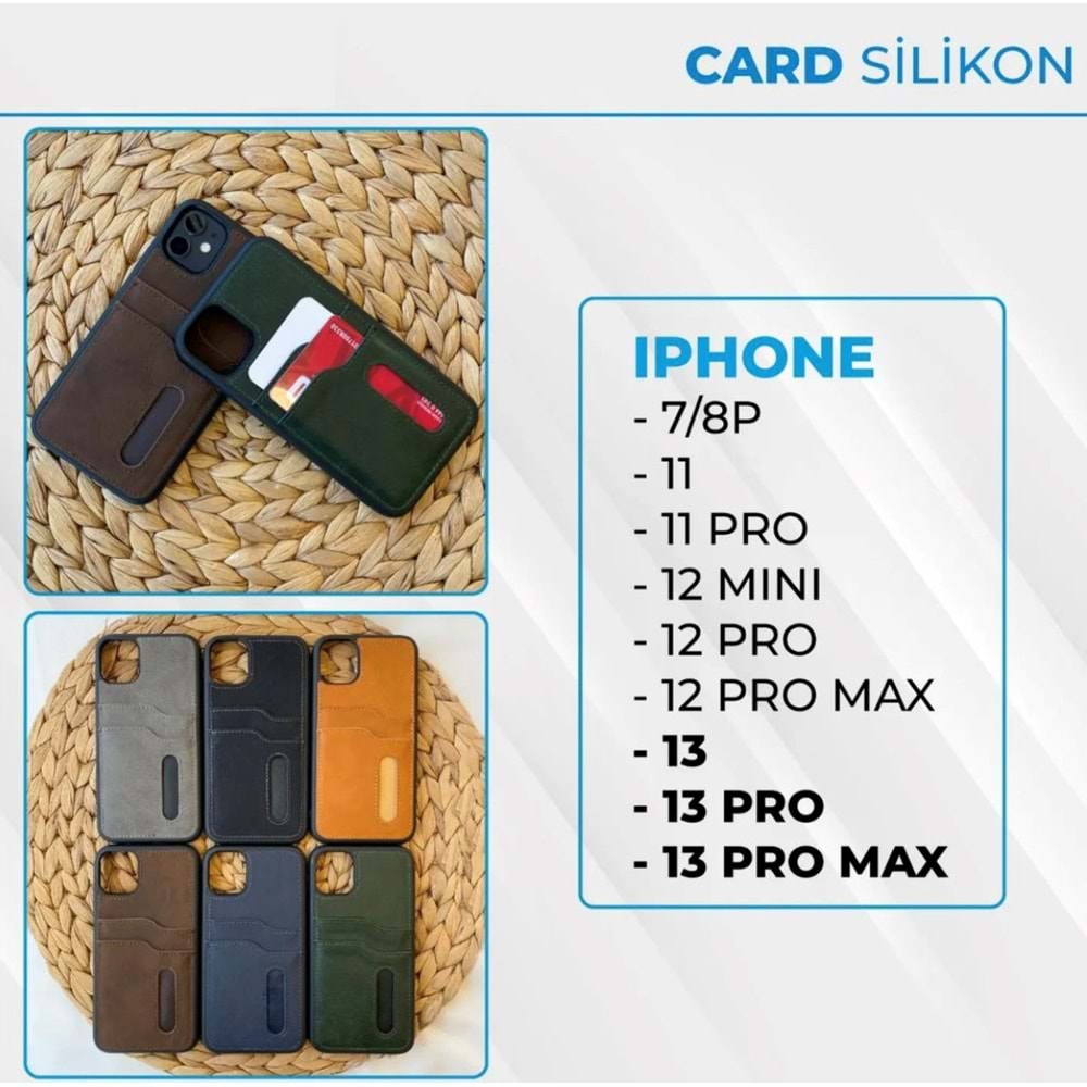 İPHONE 11 DERİ KARTLI - GREEN - YSR