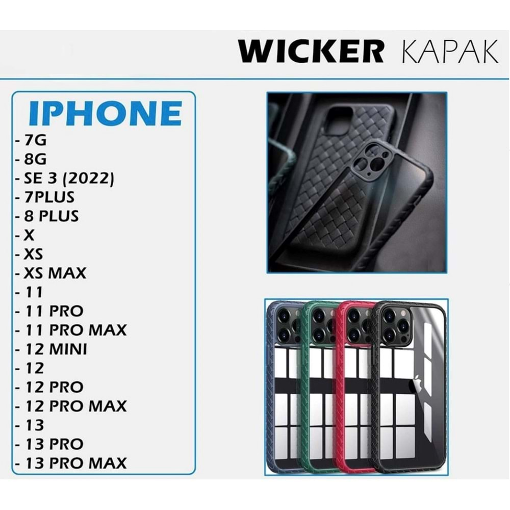 İPHONE 13 PRO WİCKER CASE - NAVY BLUE - YSR