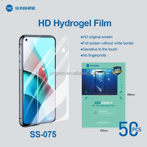 SUNSHINE SS-075 HD TPU HYDROGEL FİLM (ŞEFAF) 50 ADET