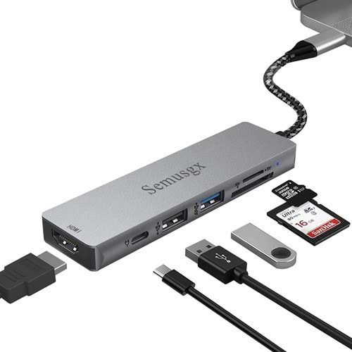 6İN1 USB C HUB +CARD READER