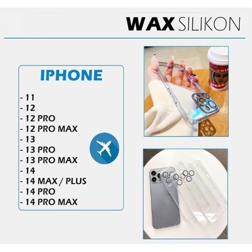 İPHONE 14 PLUS WAX SİLİKON UÇAK - ŞEFFAF - YSR