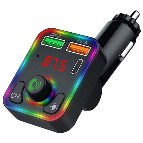 CONCORD C618 RGB LED PD 18+ QC 3.1A ŞARJ FM TRANSMİTTER