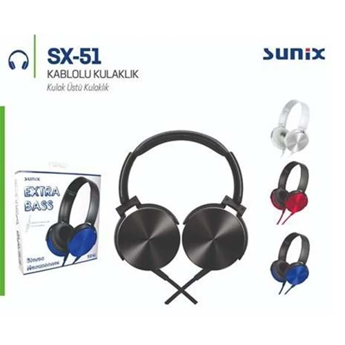 SUNİX SX-53 KULAKLIK - BLUE - YSR